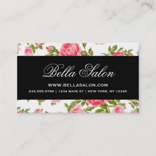 Girly Chic Elegant Vintage Floral Roses Business Card