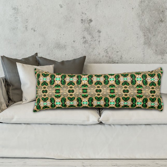 girly chic fashion art deco gold emerald green  body cushion (girly chic fashion art deco gold emerald green body pillow)