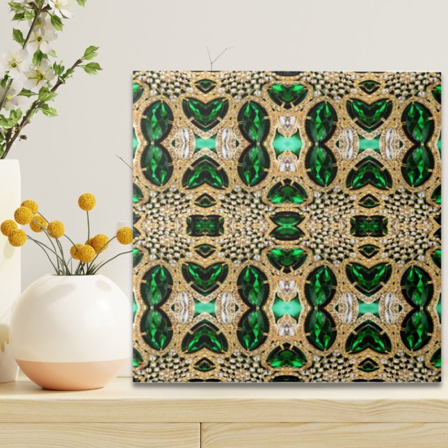 girly chic fashion art deco gold emerald green  ceramic tile (girly chic fashion art deco gold emerald green ceramic tile)