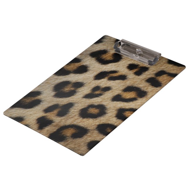Girly chic leopard fur animal print pattern trendy clipboard (Angled)