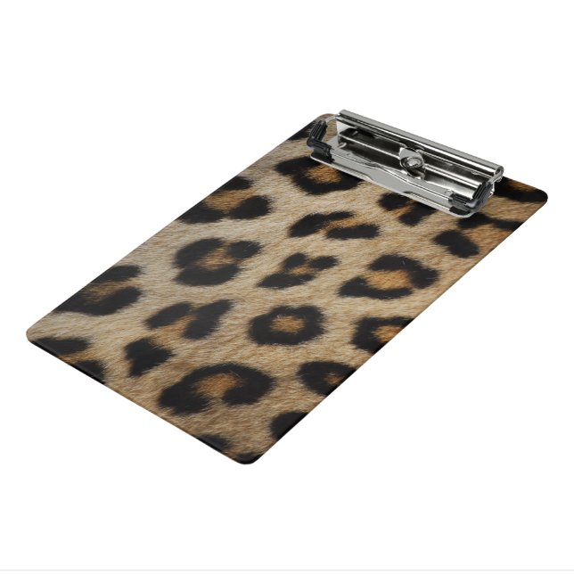 Girly chic leopard fur animal print pattern trendy mini clipboard (Angled3)