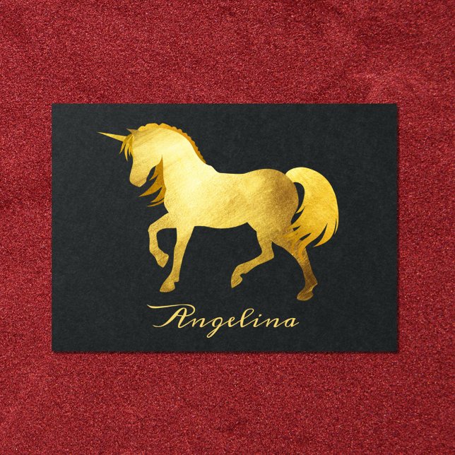  Girly & Chic Luxury Gold Foil Unicorn Custom Card (Creator Uploaded)