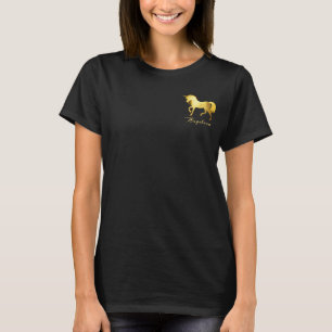 Girly & Chic Luxury Gold Foil Unicorn Personalised T-Shirt