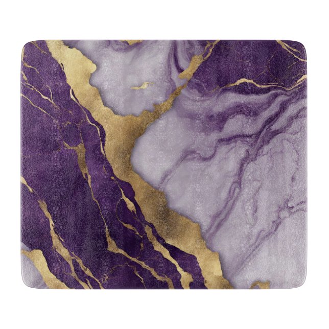 Girly Chic Minimalist Scandinavian Purple Marble  Cutting Board (Front)