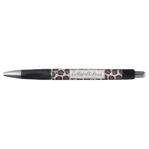 Girly Chic Pink Black Grey Leopard Cheetah Print
