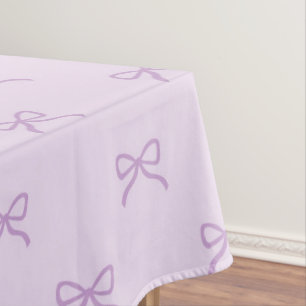 Girly Chic Purple Bow Pattern Spring & Summer  Tablecloth