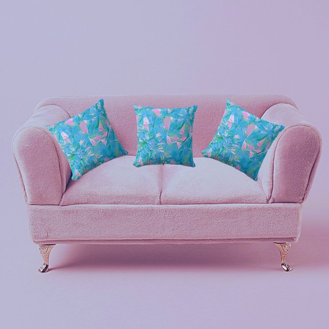 Girly Chic Romantic Soft Blue Aesthetic Cushion (Creator Uploaded)