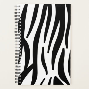 girly chic stylish black white zebra print planner