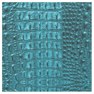 girly chic turquoise aqua blue alligator print fabric