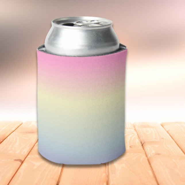 girly chic unicorn pink purple  pastel rainbow can cooler (girly chic unicorn pink purple pastel rainbow can cooler)
