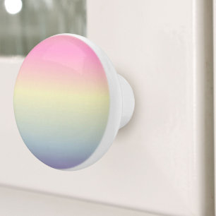 girly chic unicorn pink purple pastel rainbow ceramic knob