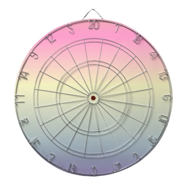 girly chic unicorn pink purple  pastel rainbow dartboard (Front)