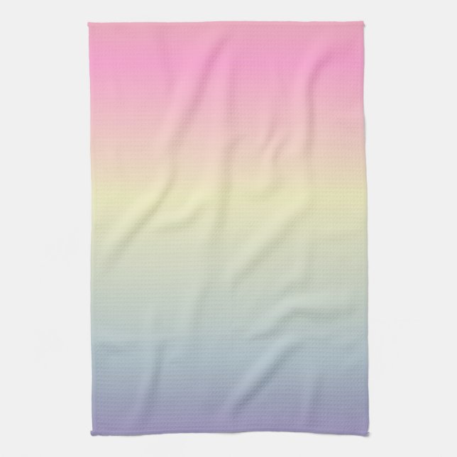 girly chic unicorn pink purple  pastel rainbow tea towel (Vertical)