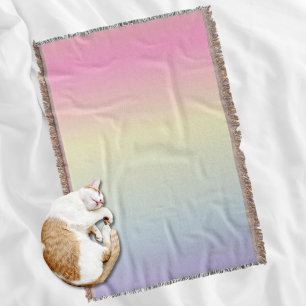 girly chic unicorn pink purple  pastel rainbow throw blanket