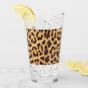 girly chic wild leopard print glass