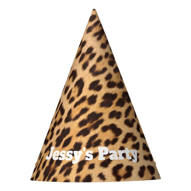 girly chic wild safari fashion leopard print party hat (Front)