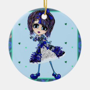 Girly Christmas Ceramic Tree Decoration