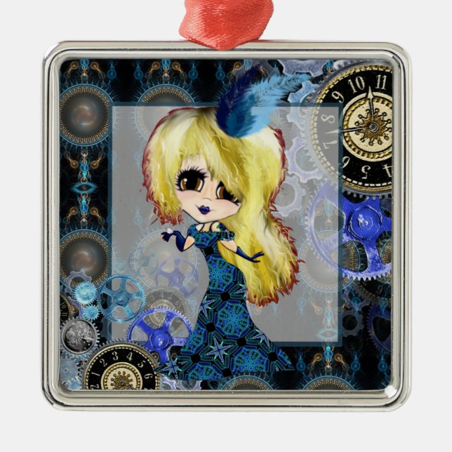 Girly Christmas Metal Tree Decoration (Front)