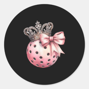Girly Ckleball Princess Queen Crown For Women  Classic Round Sticker