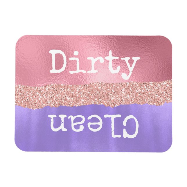 Girly Clean Dirty Dishwasher Magnet (Horizontal)