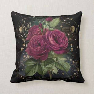 Girly collage – blood red roses  cushion