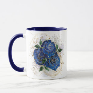 Girly collage - midnight blue mug