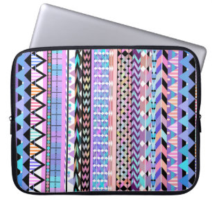 Girly Colourful Aztec Pattern Laptop Sleeve