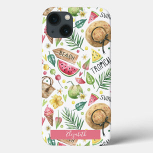 Girly Colourful Beach Relax Beach Towel iPhone 13 Case