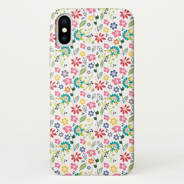 Girly Colourful Boho Spring Flowers Case-Mate iPhone Case (Back)