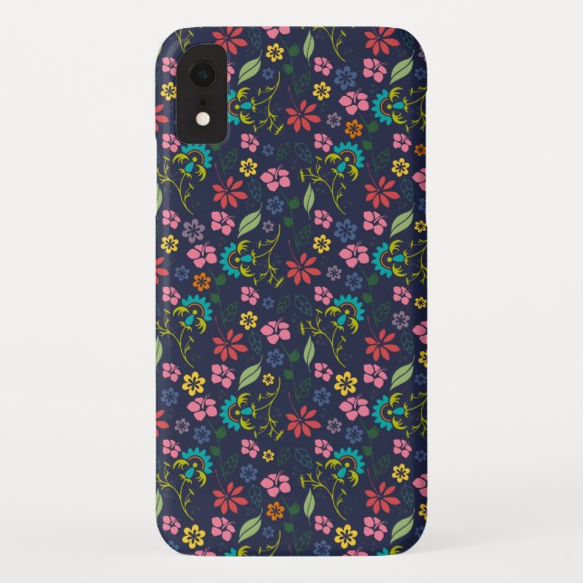 Girly Colourful Boho Spring Flowers Case-Mate iPhone Case (Back)