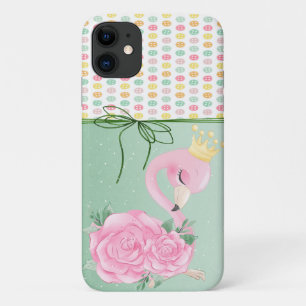 Girly Colourful Buttons,Baby Flamingo iPhone 11 Case
