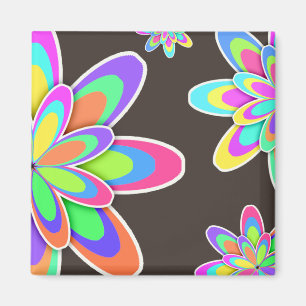 Girly Colourful Flowers Magnet