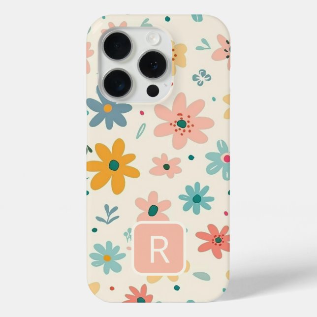 Girly Colourful Flowers Seamless Pattern  Case-Mate iPhone Case (Back)