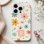 Girly Colourful Flowers Seamless Pattern  iPhone 15 Pro Case<br><div class="desc">Add a touch of whimsy and charm to your iPhone with this adorable Girly Colourful Flowers Seamless Pattern iPhone Case. Featuring a delightful blend of neutral pastel colours and a minimalistic design, this cute phone case is perfect for kids and anyone who loves pretty floral patterns. The seamless flower design...</div>