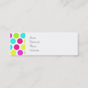 Girly Colourful Polka Dots Pattern for Girls Mini Business Card