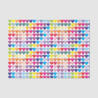 Girly Colourful Rainbow Hearts Tissue Paper