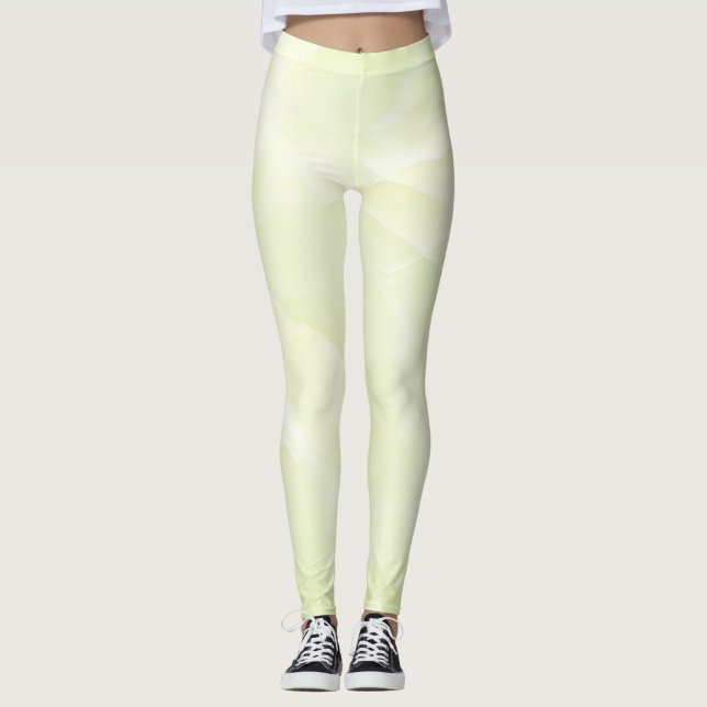 Girly Cool Green  Marble Texture Leggings (Front)