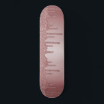 Girly Cool Pink Rose Gold Glitter Sparkle Drips Skateboard<br><div class="desc">Girly Cool Pink Rose Gold Glitter Sparkle Drips Skateboard with faux glitter drips. Easy to customise and perfect for your glitter aesthetic.</div>