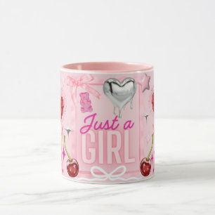 Girly Coquette Kawaii Pink Silver Mug Bows Hearts