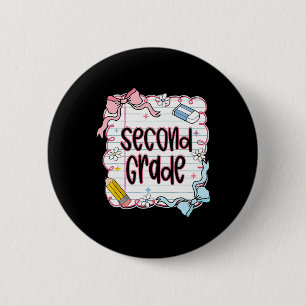Girly Coquette Second Grade Back To School 2nd Gra 6 Cm Round Badge