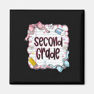 Girly Coquette Second Grade Back To School 2nd Gra Magnet