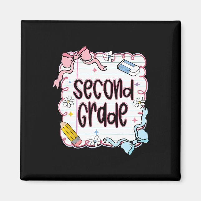 Girly Coquette Second Grade Back To School 2nd Gra Magnet (Front)
