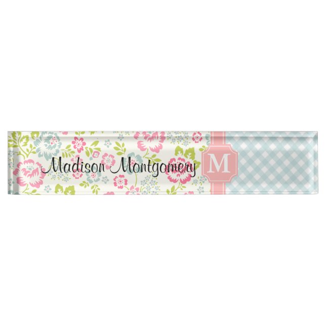 Girly Country Floral Personalised Nameplate (Front)