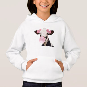 Girly Cow Blowing Pink Bubblegum Bubble