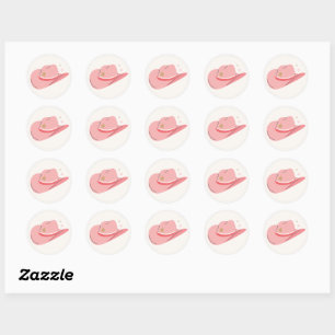Girly Cowboy Hat Classic Round Sticker