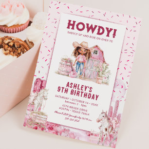 Girly Cowgirl Birthday Party Invitation