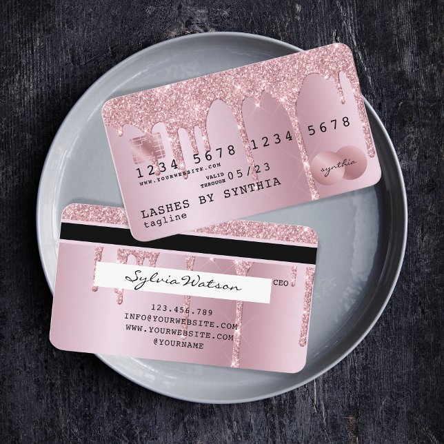 Girly Credit Card Styled Rose Gold Dripping Gold (Creator Uploaded)