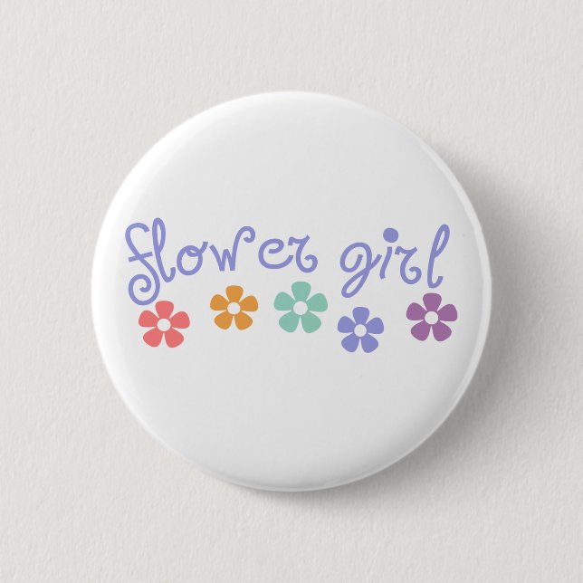 Girly-Cue Flower Girl 6 Cm Round Badge (Front)