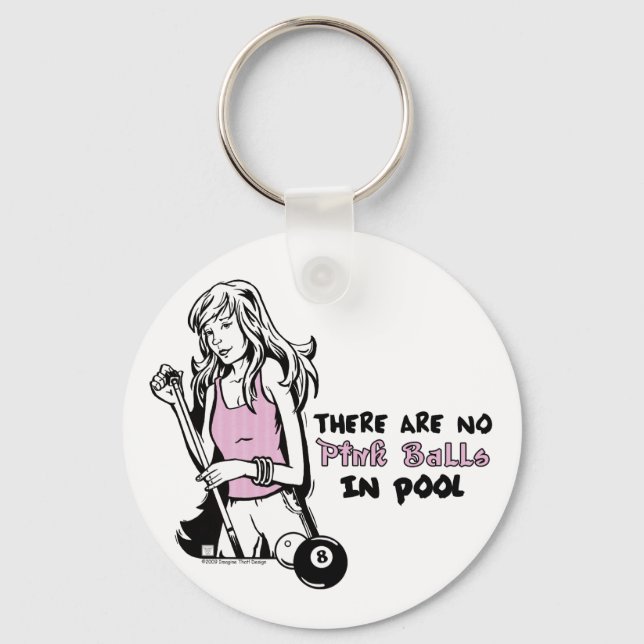 Girly Cue Key Ring (Front)