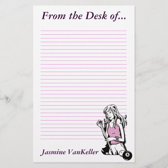 Girly Cue Stationery (Front)